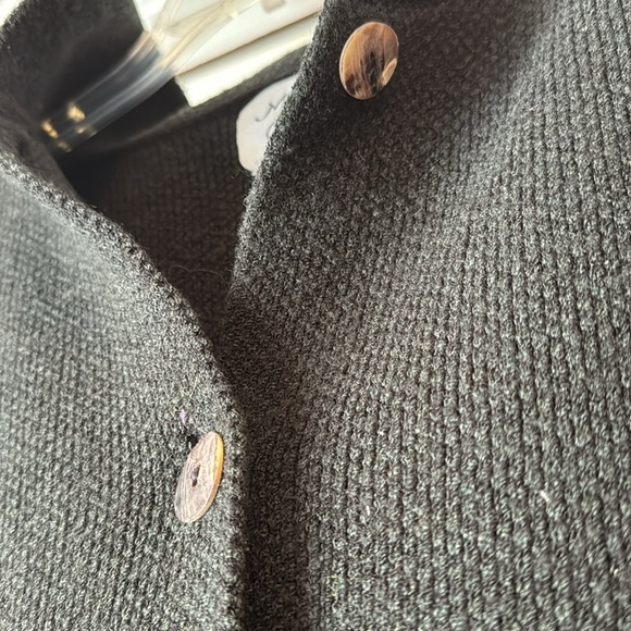 Vintage Margaret O'Leary Wool Blend Boxy Knit Oversized Cardigan in Black - Picture 4 of 13